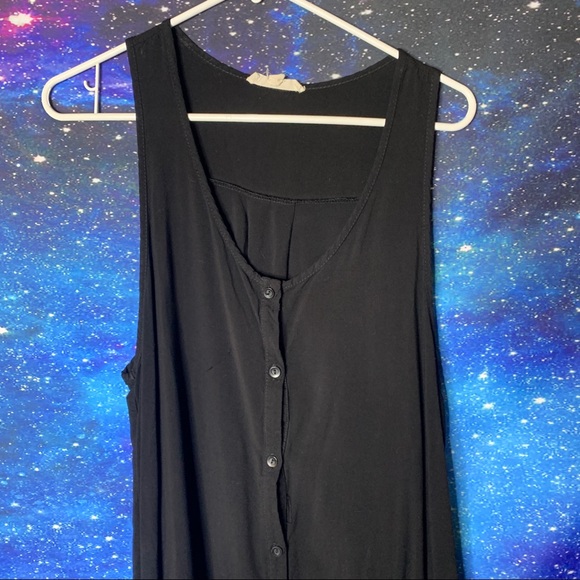 Painted Threads- Black Button Up High Low Top L - Picture 2 of 9
